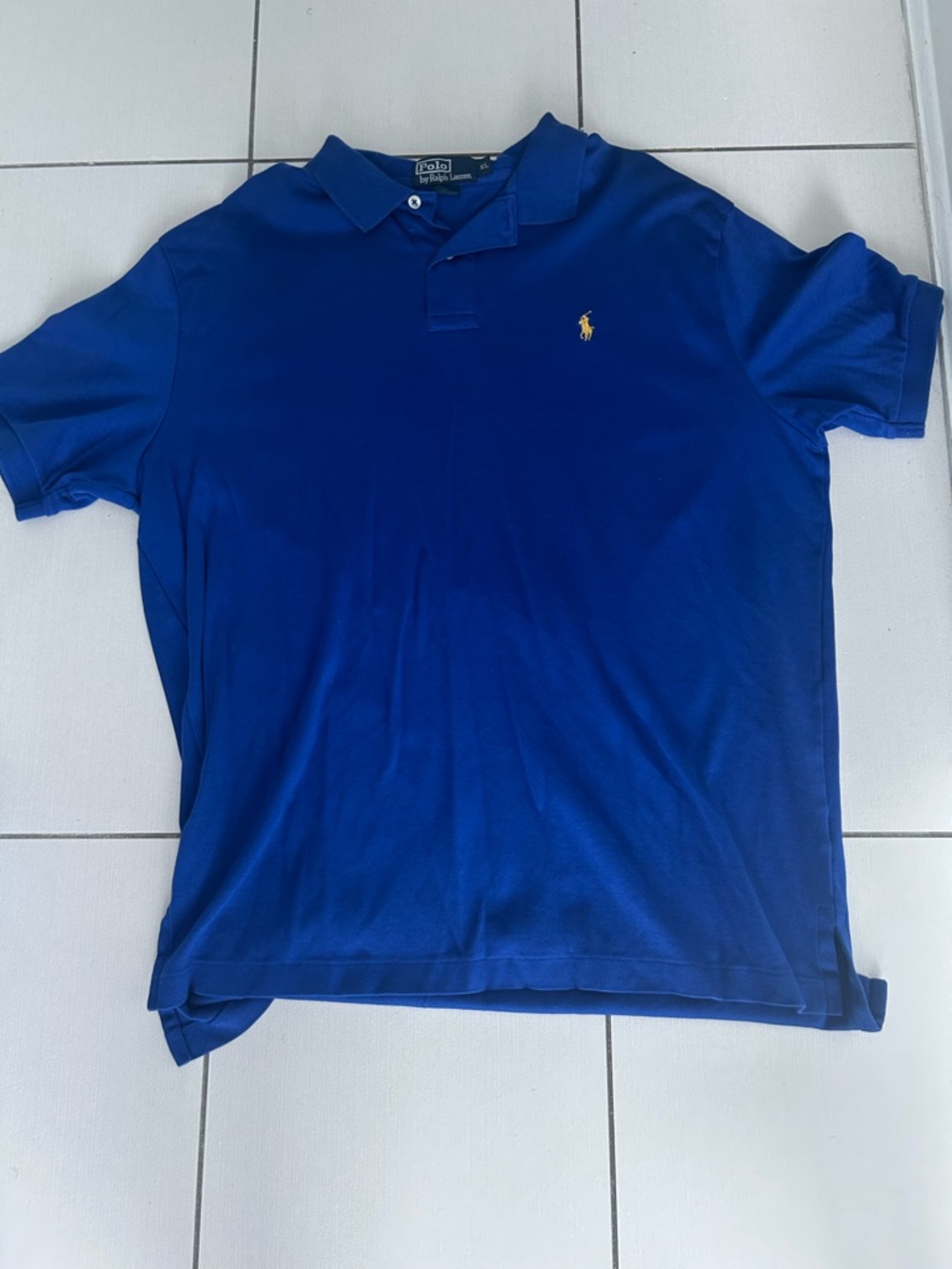 Polo by Ralph Lauren Men's Royal Blue Polo with Yellow Pony
